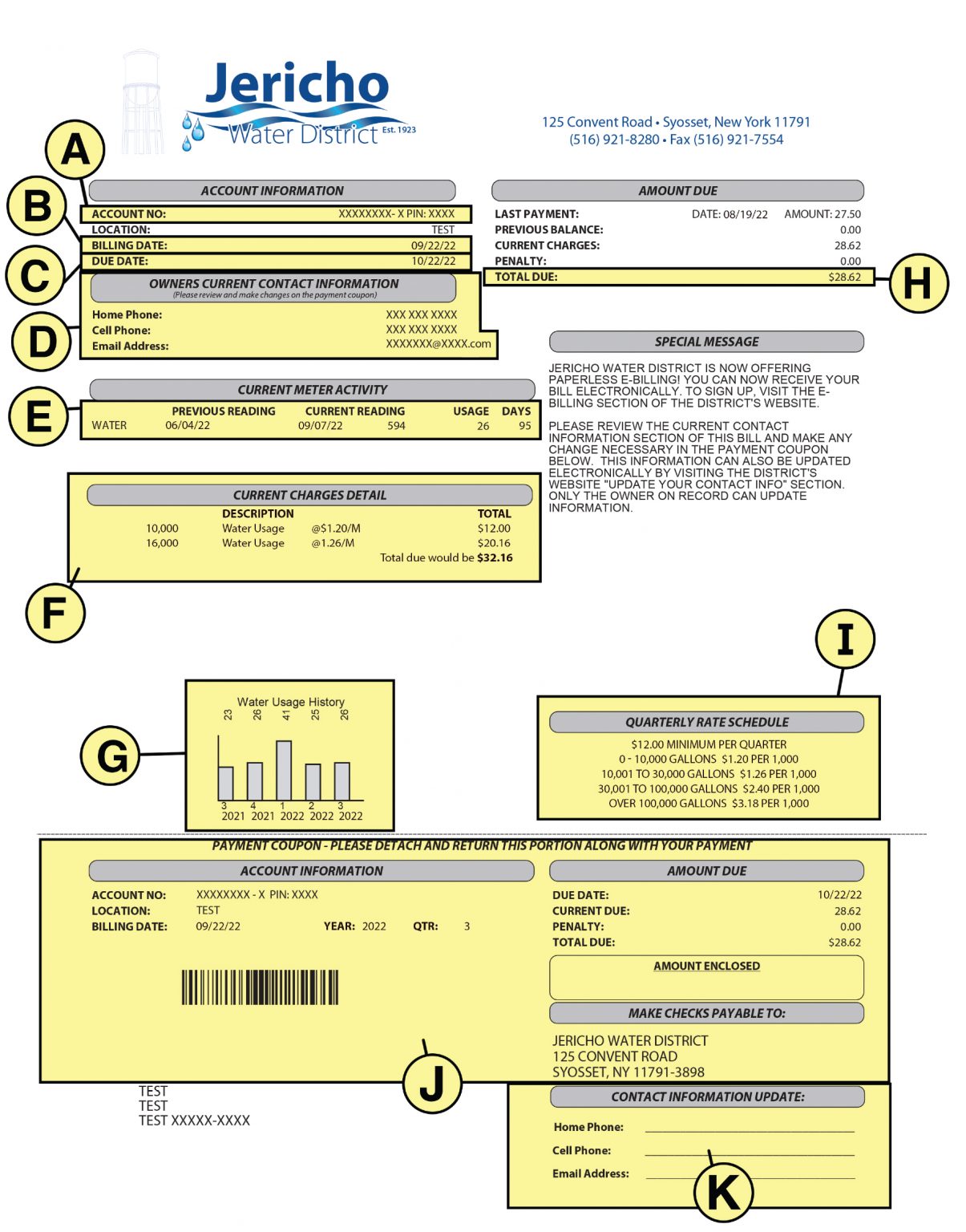 Understanding Your Bill Jericho Water District