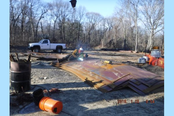 January 2019 - Steel sheets being welded together to form the tank