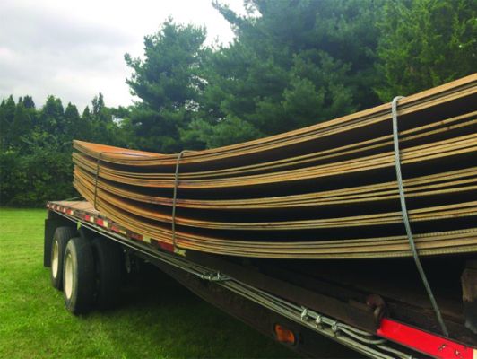 Wheatley Tank - September 2018 - Steel trucked in for construction.