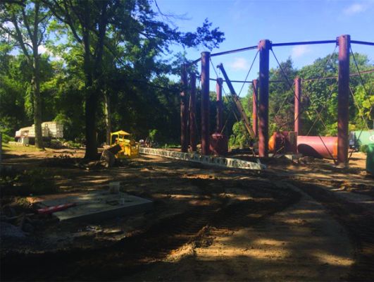 Wheatley Tank – October 2018 - The first row of support legs installed.