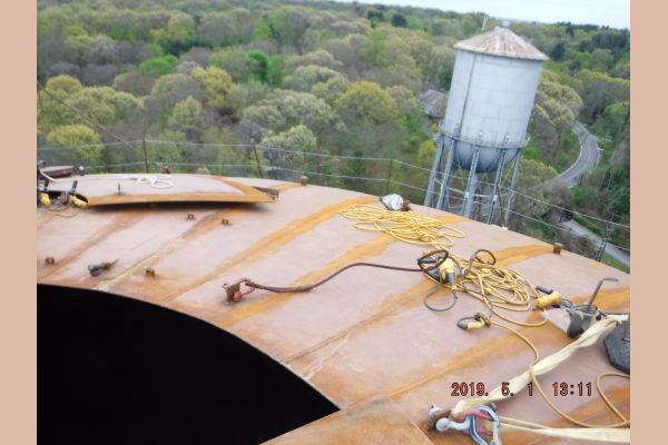 Looking at the old tank from the new. Looking at the old tank from the new.