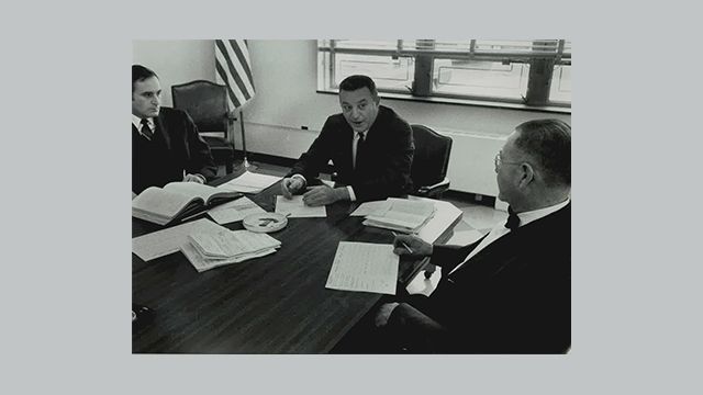 Commissioner Nicholas J. Bartilucci, Chairman Edward P. Bracken Jr. and Commissioner Howard P. Kreutzer