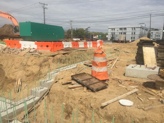 Construction site with the new generator in place. Construction site with the new generator in place.
