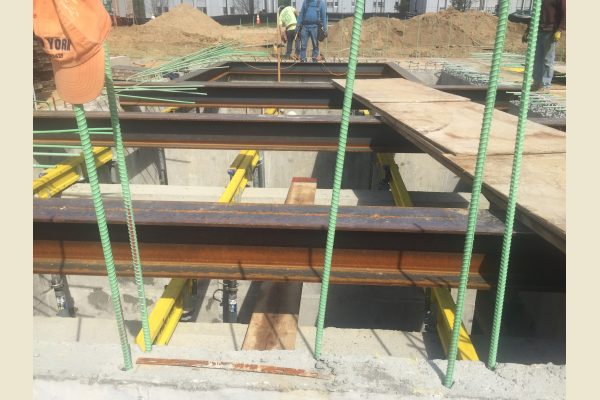 I-beam supports for the clearwell. I-beam supports for the clearwell.