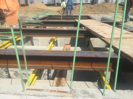 I-beam supports for the clearwell. I-beam supports for the clearwell.