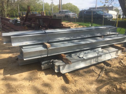 Steel I-beams for the building structure. Steel I-beams for the building structure.