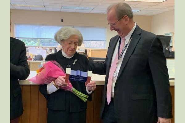 Left to right: Mrs. Joan Bartilucci and Jericho Water District Commissioner James Asmus.