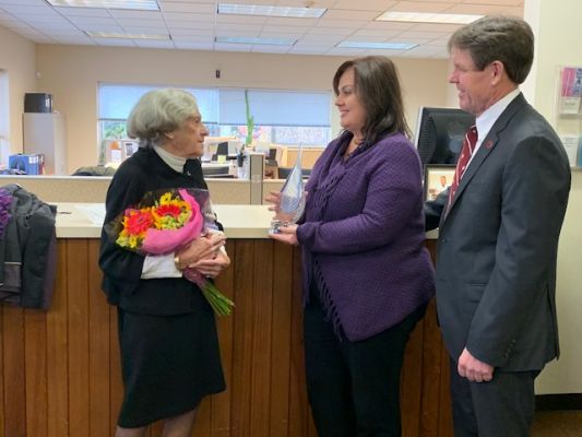 Left to right: Mrs. Joan Bartilucci, Kathleen Cannon, CPA, Jericho Water District Business Manager, and Jericho Water District Superintendent, Peter Logan.